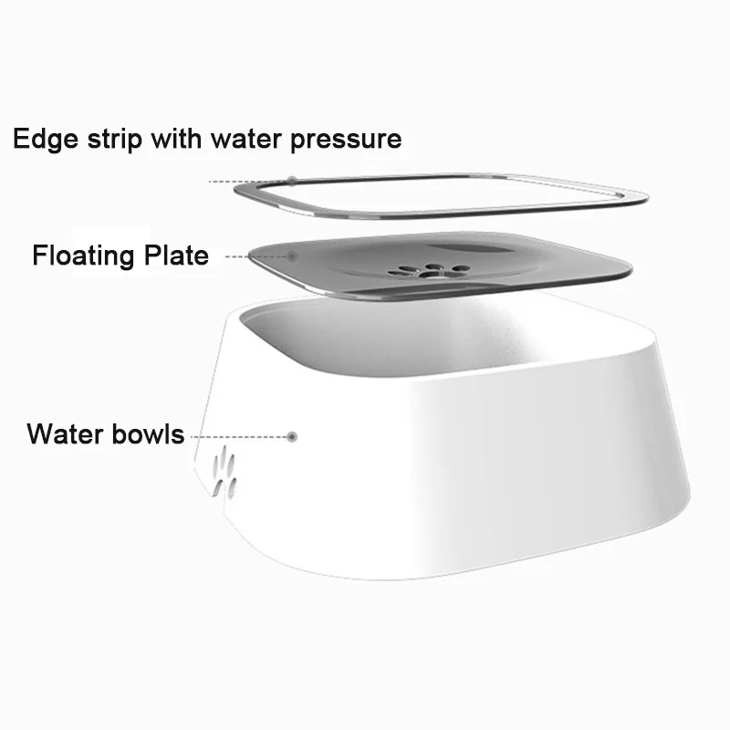 Dog Drinking Water Bowl Floating Non-Wetting Mouth Cat Bowl Without Spill Drinking Water Dispenser Plastic Anti-Over Dog Bowl - Image 2